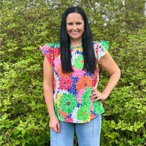 BiBi Colorful Floral Women's Blouse
